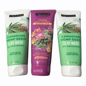 3 Freeman mask set Cactus Cloudberry Water Gel mask Canadian hemp Seed Clay mask